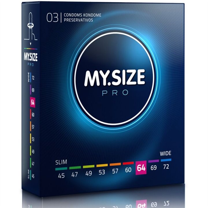MY SIZE - PRO CONDOMS 64 MM 3 UNITS - D-228873 - Teknashop Ltd