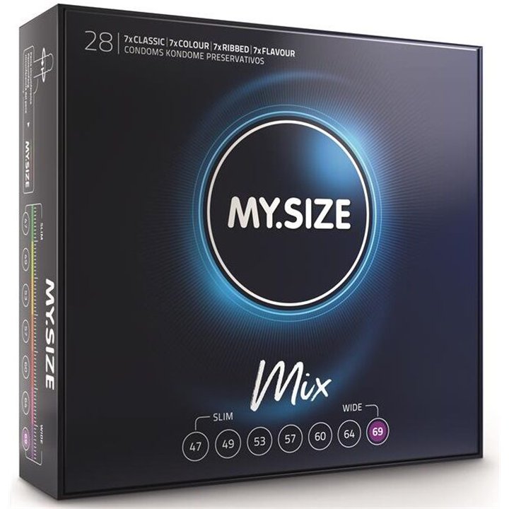 MY SIZE - MIX CONDOMS 69 MM 28 UNITS - D-233580 - Teknashop Ltd