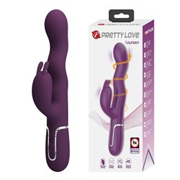PRETTY LOVE - LOURSEN RABBIT VIBRATOR WITH THRUSTING MOTION AND 7 VIBRATIONS USB RECHARGEABLE PURPLE - D-246039 - Teknashop Ltd