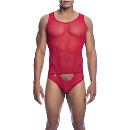 MOB - RED TRANSPARENT BODYSHEER SIZE S/M - D-243563