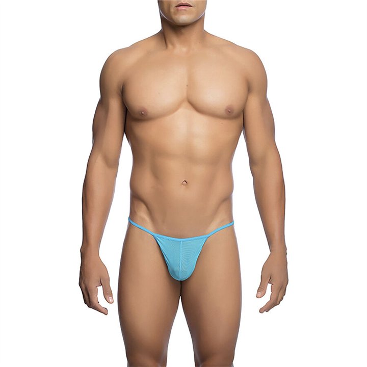 MOB - TRANSPARENT T-SHAPED THONG AQUA SIZE L/XL - D-243552 - Teknashop Ltd
