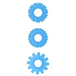 Lumino Play Set 3 Penis Ring Blue Light - LO-LV343010 - Teknashop Ltd