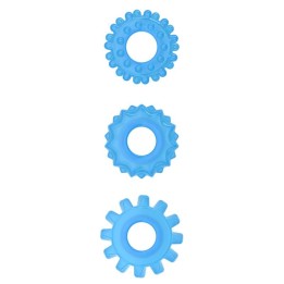 Lumino Play Set 3 Penis Ring Blue Light - LO-LV343010