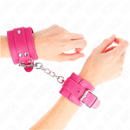 KINK - WRIST RESTRAINTS RASPBERRY ROSE WITH RASPBERRY ROSE LINING ADJUSTABLE 20-28 CM X 5.5 CM - D-241036 - Teknashop Ltd