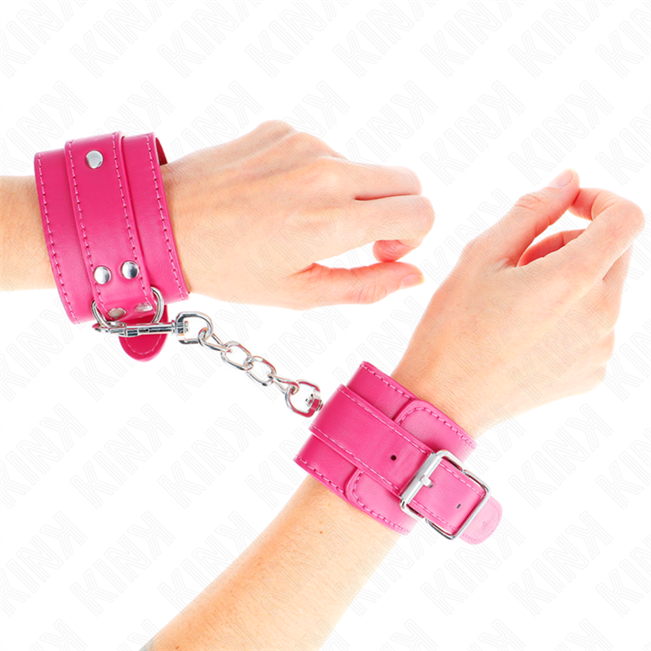 KINK - WRIST RESTRAINTS RASPBERRY ROSE WITH RASPBERRY ROSE LINING ADJUSTABLE 20-28 CM X 5.5 CM - D-241036 - Teknashop Ltd