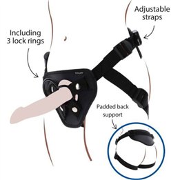 GET REAL - STRAP-ON DELUXE HARNESS BLACK - D-234617 - Teknashop Ltd