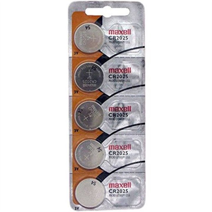 MAXELL - LITHIUM BUTTON BATTERY CR2025 3V BLISTER*5 - D-242563