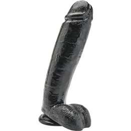 GET REAL - DILDO 25,5 CM WITH BALLS BLACK - D-234570 - Teknashop Ltd