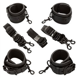 CALEXOTICS - NOCTURNAL BED RESTRAINTS LEATHER ADJUSTABLE BLACK - D-241426 - Teknashop Ltd