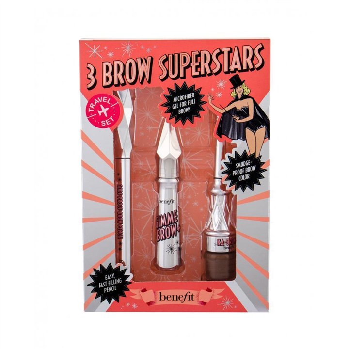 Travel Set Benefit: 3 Brow Superstars, Eyebrow Cream Pencil, 03, 0.17 g + 3 Brow Superstars, Eyebrow Gel, Clear, 3 g + 3 Brow Su