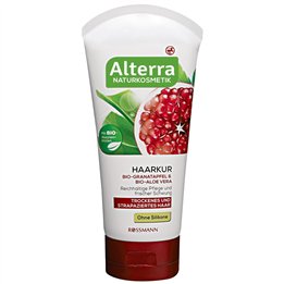 Rossmann, Alterra, Organic Pomegranate & Organic Aloe Vera, Hair Cream Treatment, Moisture, Shine, 150 ml *Tester - Teknashop Lt