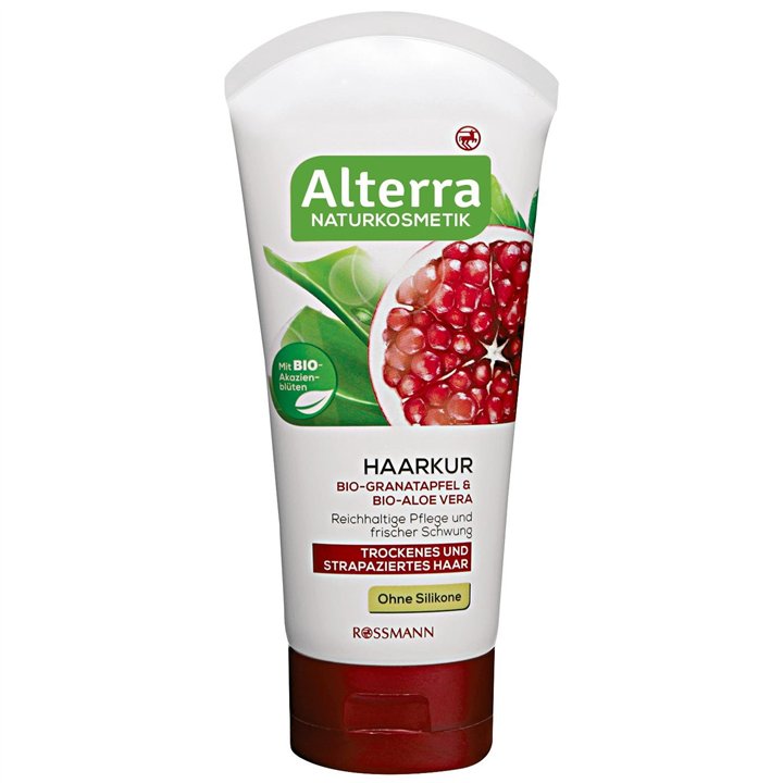 Rossmann, Alterra, Organic Pomegranate & Organic Aloe Vera, Hair Cream Treatment, Moisture, Shine, 150 ml *Tester - Teknashop Lt