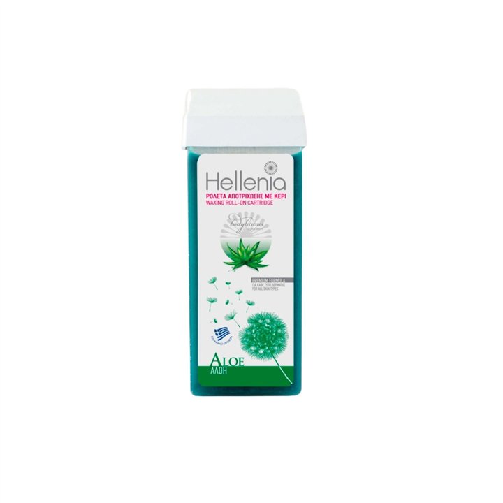 Hellenia, Depilatory Wax, Aloe Vera, Silky Finish, Depilatory Wax, Refillable, Body, 100 ml *Tester - Teknashop Ltd