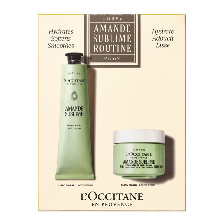 Body Routine Set L'Occitane en Provence: Almond, Hydrating, Body Cream, Body, Daily, 75 ml + Almond, Nourish, Hand Cream, 75 ml 