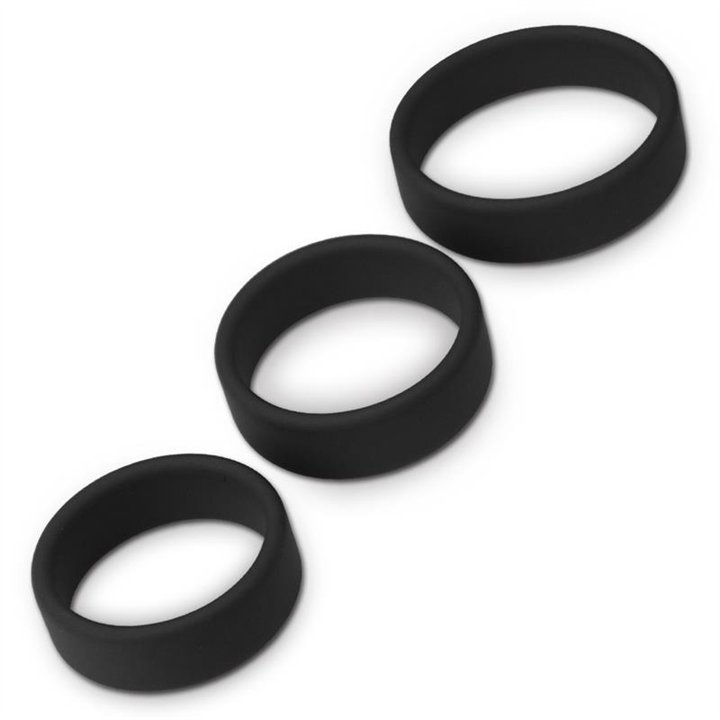Pack of 3 Penis Ring Power Ring Black - LO-LV443002 - Teknashop Ltd