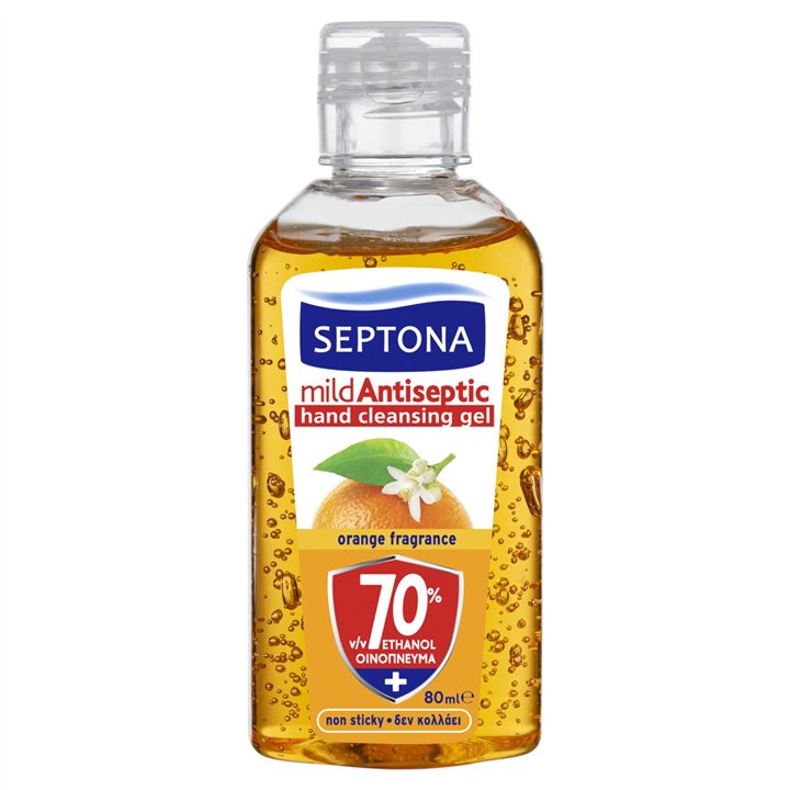 Septona, Mild Antiseptic, Orange, Antiseptic, Cleansing Gel, For Hands, 80 ml *Tester - Teknashop Ltd