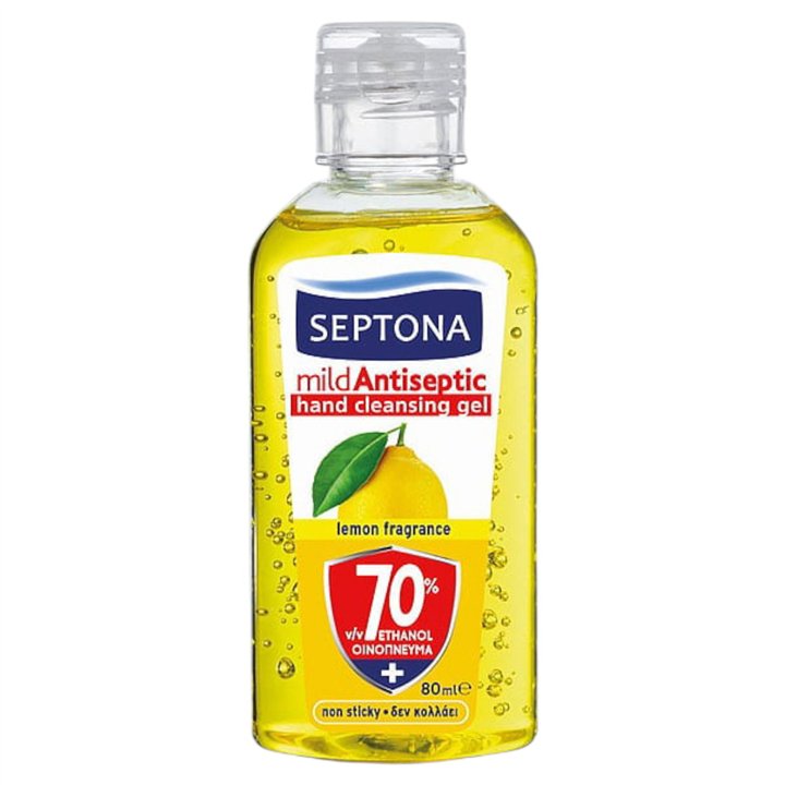 Septona, Mild Antiseptic, Lemon, Antiseptic, Cleansing Gel, For Hands, 80 ml *Tester - Teknashop Ltd