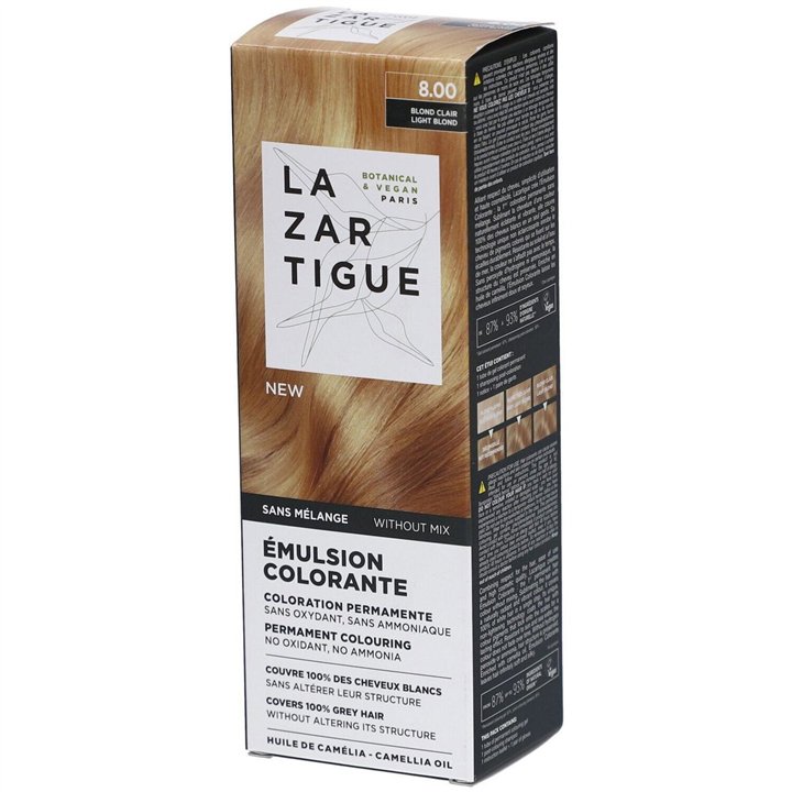 Lazartigue, La Couleur Absolue, Permanent Hair Dye, 8.00 Light Blond, 60 ml - Teknashop Ltd