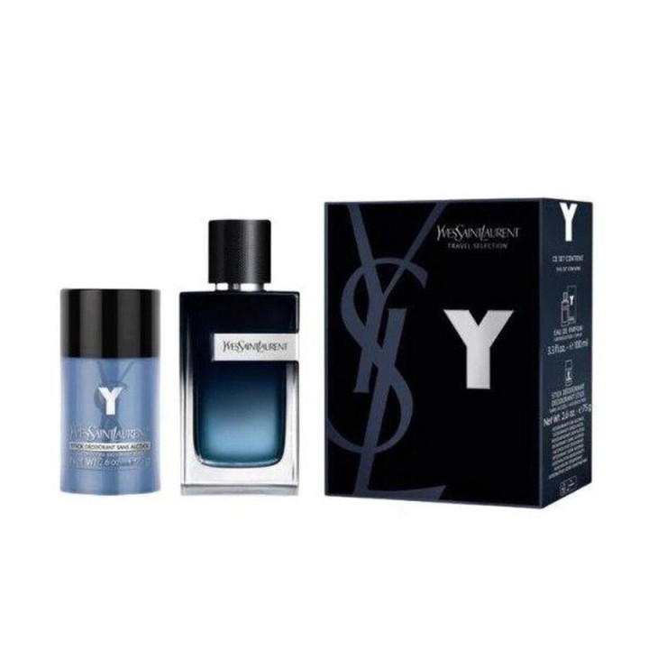 Set Yves Saint Laurent: Y Intense, Eau De Parfum, For Men, 100 ml + Y, Anti-Perspirant, Deodorant Stick, For Men, 75 g - Teknash