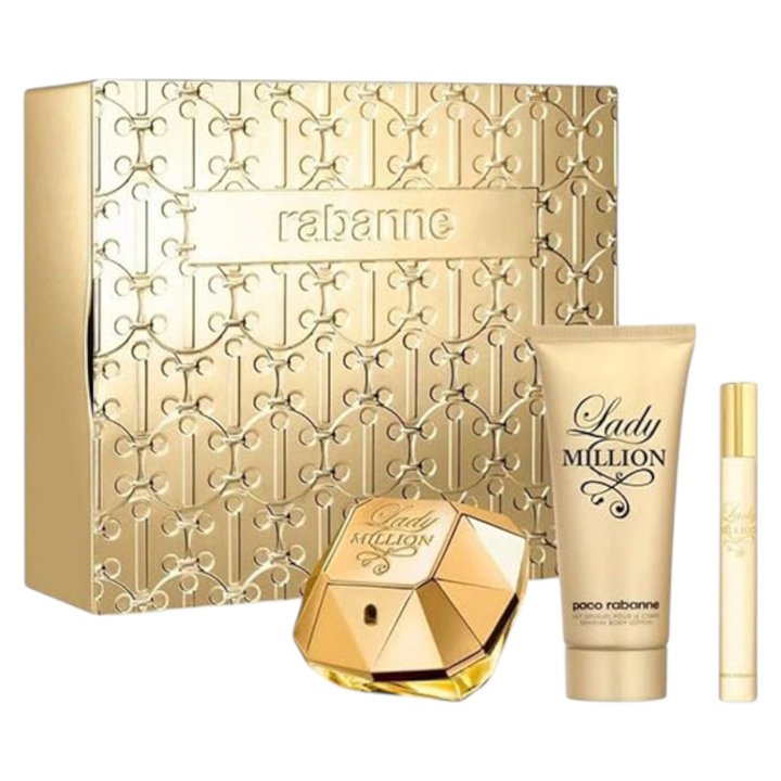 Set Paco Rabanne: Lady Million, Eau De Parfum, For Women, 80 ml +  + Lady Million, Hydrate, *None, Body Lotion, 100 ml - Teknash