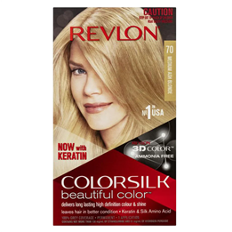 Revlon, Color Silk, Permanent Hair Dye, 70 Medium Ash Blonde, 130 ml - Teknashop Ltd