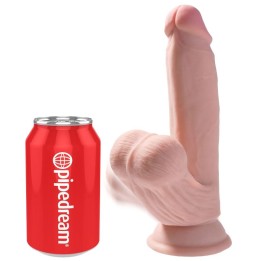 KING COCK - PLUS 3D DILDO SWINGING BALLS 15.2 CM LIGHT SKIN - D-230577