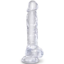 KING COCK - CLEAR REALISTIC PENIS WITH BALLS 16.5 CM TRANSPARENT - D-236532 - Teknashop Ltd