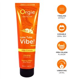 ORGIE - LUBE TUBE VIBE! PIÑA COLADA KISSABLE INTIMATE GEL MEDIUM TINGLING 100 ML - D-246817 - Teknashop Ltd