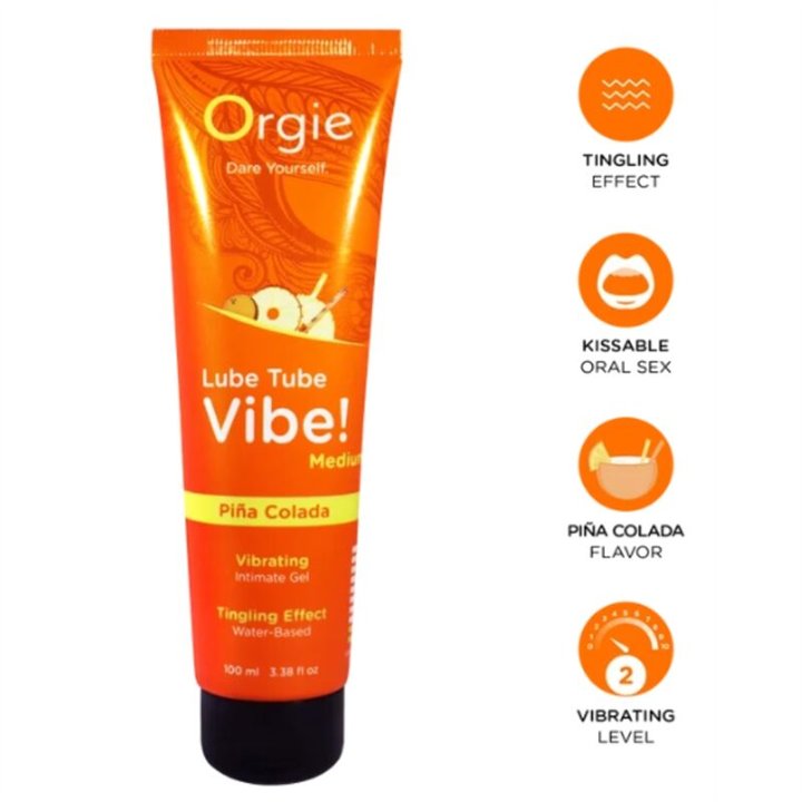 ORGIE - LUBE TUBE VIBE! PIÑA COLADA KISSABLE INTIMATE GEL MEDIUM TINGLING 100 ML - D-246817 - Teknashop Ltd