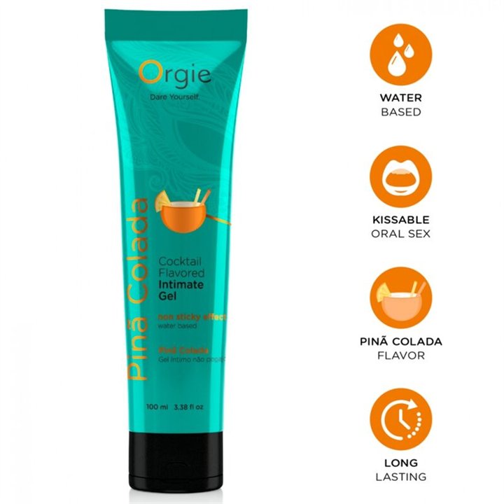 ORGIE - LUBE TUBE COCKTAIL PIÑA COLADA KISSABLE WATER-BASED INTIMATE GEL 100 ML - D-246820 - Teknashop Ltd