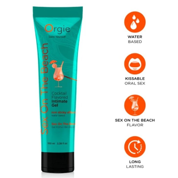 ORGIE - LUBE TUBE COCKTAIL SEX ON THE BEACH KISSABLE WATER-BASED INTIMATE GEL 100 ML - D-246822 - Teknashop Ltd