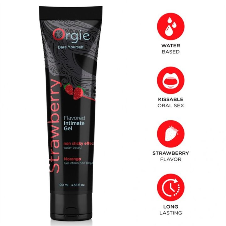 ORGIE - LUBE TUBE STRAWBERRY KISSABLE WATER-BASED INTIMATE GEL 100 ML - D-246826 - Teknashop Ltd