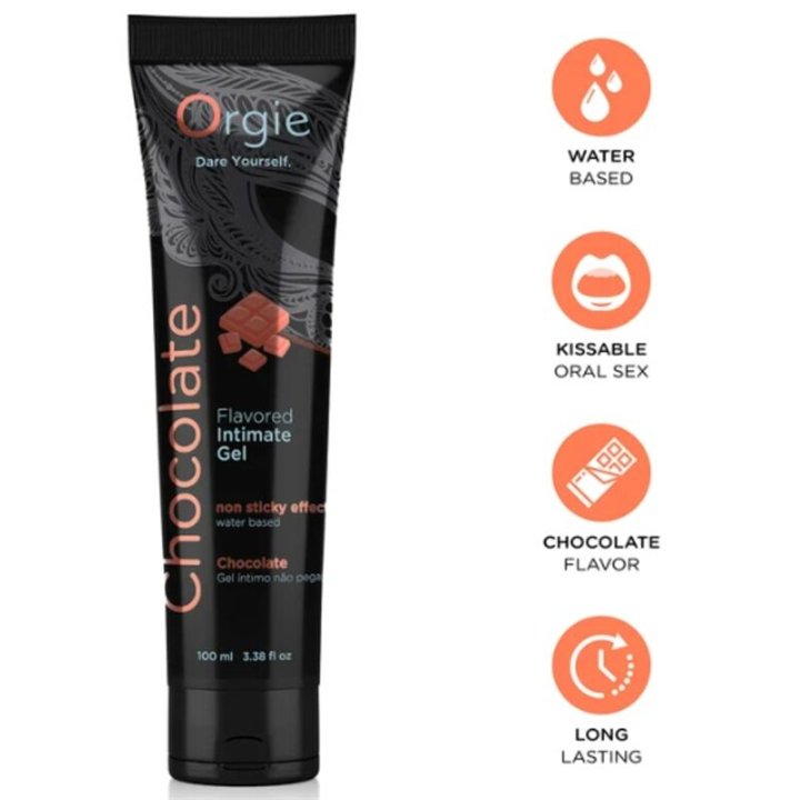 ORGIE - LUBE TUBE CHOCOLATE KISSABLE WATER-BASED INTIMATE GEL 100 ML - D-246828 - Teknashop Ltd