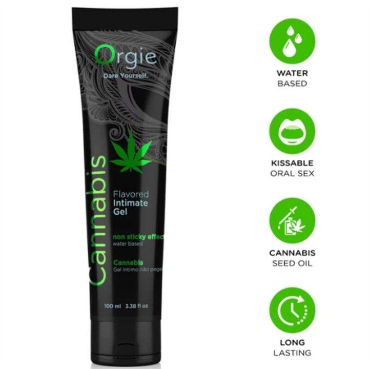 ORGIE - LUBE TUBE CANNABIS KISSABLE WATER-BASED INTIMATE GEL 100 ML - D-246829 - Teknashop Ltd