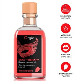 ORGIE - LIPS MASSAGE STRAWBERRY KISSABLE MASSAGE SET 100 ML - D-246787 - Teknashop Ltd