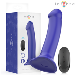 INTENSE - VICTORIA VIBRATOR WITH SUCTION CUP 10 VIBRATIONS DARK BLUE REMOTE CONTROL - D-244471