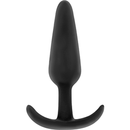 BLACK&SILVER - HANSEL SILICONE ANAL PLUG WITH SMALL HANDLE - D-234775