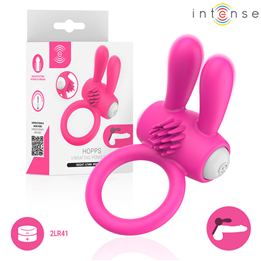 INTENSE - HOPPS VIBRATING PENIS RING WITH CLITORAL STIMULATION PINK - D-246279