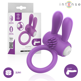 INTENSE - HOPPS VIBRATING PENIS RING WITH CLITORAL STIMULATION PURPLE - D-246280