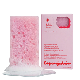 Esponjabon, Hyaluronic Acid, Cleansing & Hydrating, Massage Soap Bar, Face & Body, 120 g