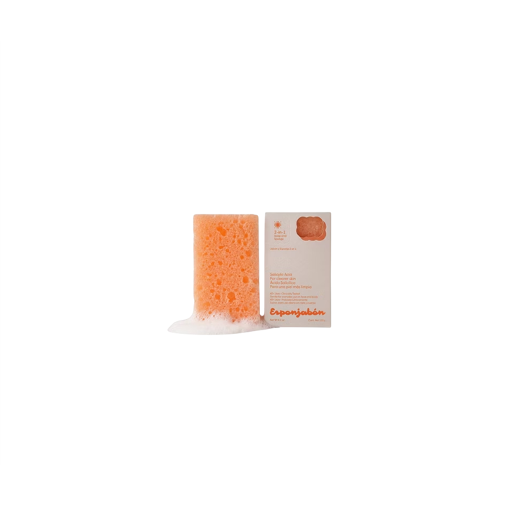 Esponjabon, Salicylic Acid, Cleansing & Hydrating, Soap & Sponge 2-In-1, For Face & Body, 120 g - Teknashop Ltd