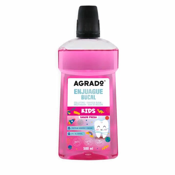Agrado Mouthwash Kids Strawberry 500ml - children - Teknashop Ltd