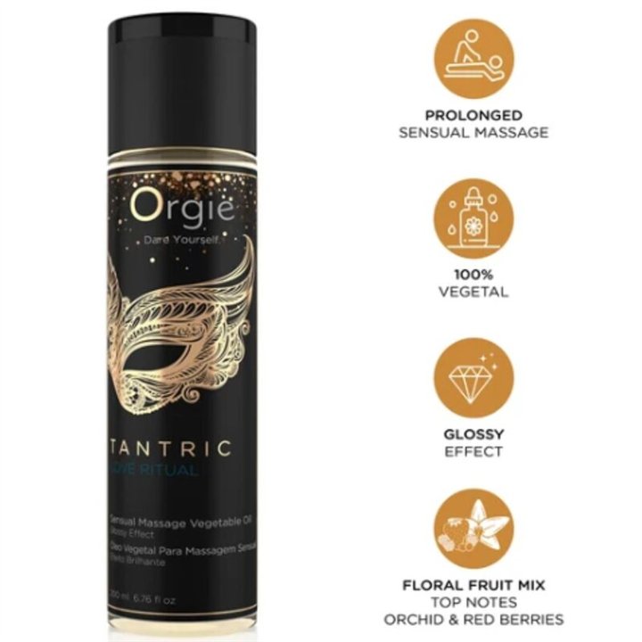 ORGIE - TANTRIC LOVE RITUAL SENSUAL MASSAGE VEGETAL OIL 200 ML - D-246778 - Teknashop Ltd