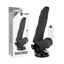 BASECOCK - VIBRADOR ARTICULABLE CONTROL REMOTO NEGRO 21 CM -O- 5 CM - D-223011