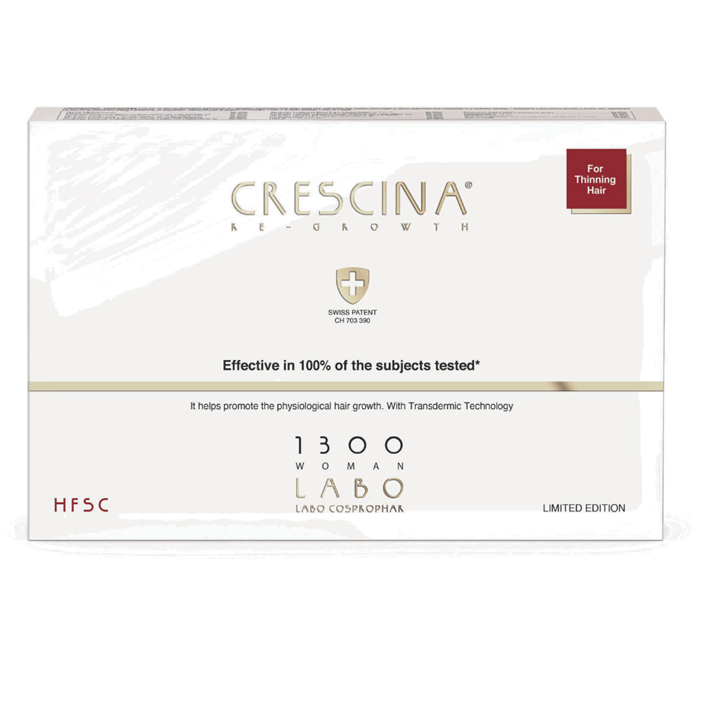 Set, Labo Cosprophar Suisse, Crescina, Transdermic HFSC 1300, For Growth Stimulation, Ampoules Treatment Serum, For Scalp, For W