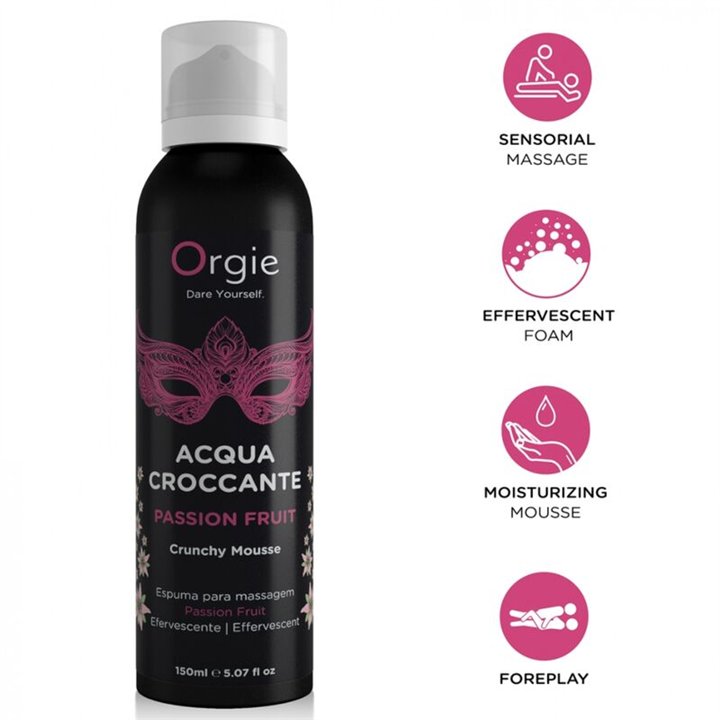 ORGIE - ACQUA CROCCANTE PASSION FRUIT CRUNCHY MASSAGE MOUSSE 150 ML - D-246790 - Teknashop Ltd