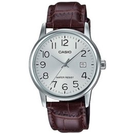 CASIO COLLECTION Mod. DATE, LEATHER - SILVER - WW.MTP-V002L-7B2UDF