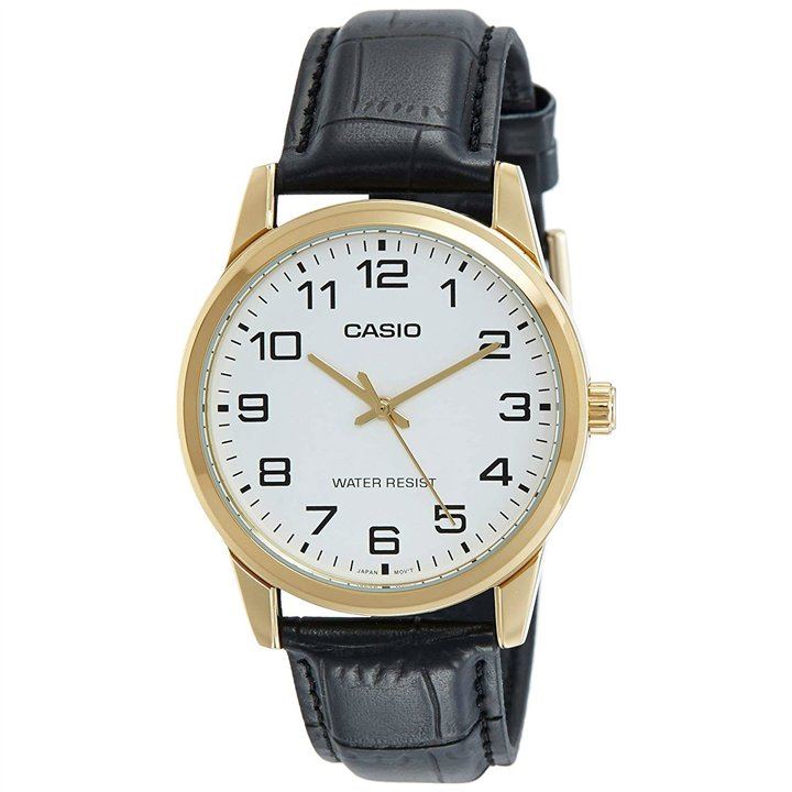 CASIO COLLECTION Mod. ONLY TIME GOLD, LEATHER - WHITE - WW.MTP-V001GL-7BUDF - Teknashop Ltd