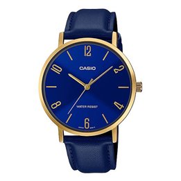 CASIO COLLECTION Mod. MINIMAL, LEATHER - BLUE - WW.MTP-VT01GL-2B2UDF - Teknashop Ltd
