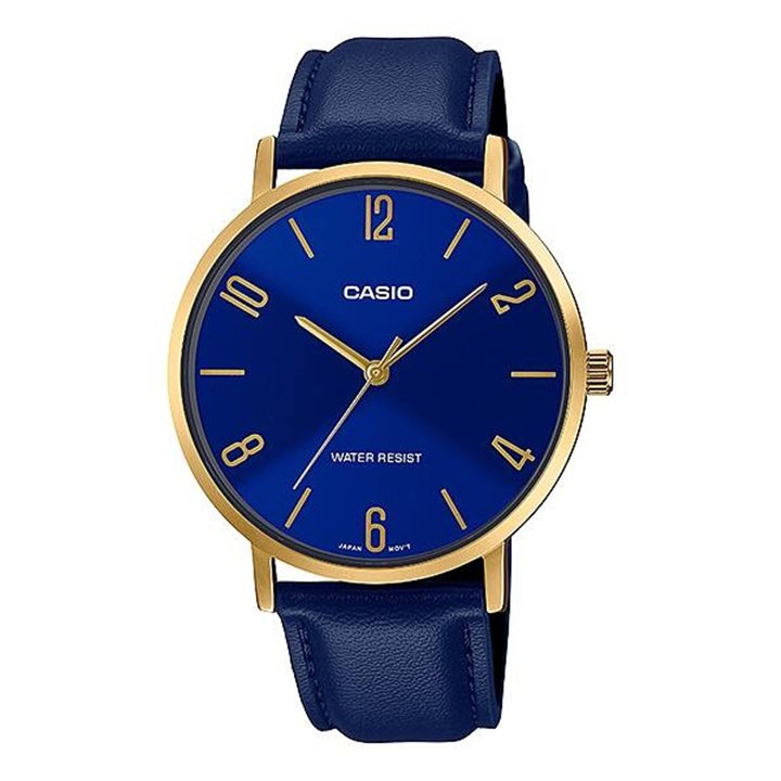 CASIO COLLECTION Mod. MINIMAL, LEATHER - BLUE - WW.MTP-VT01GL-2B2UDF
